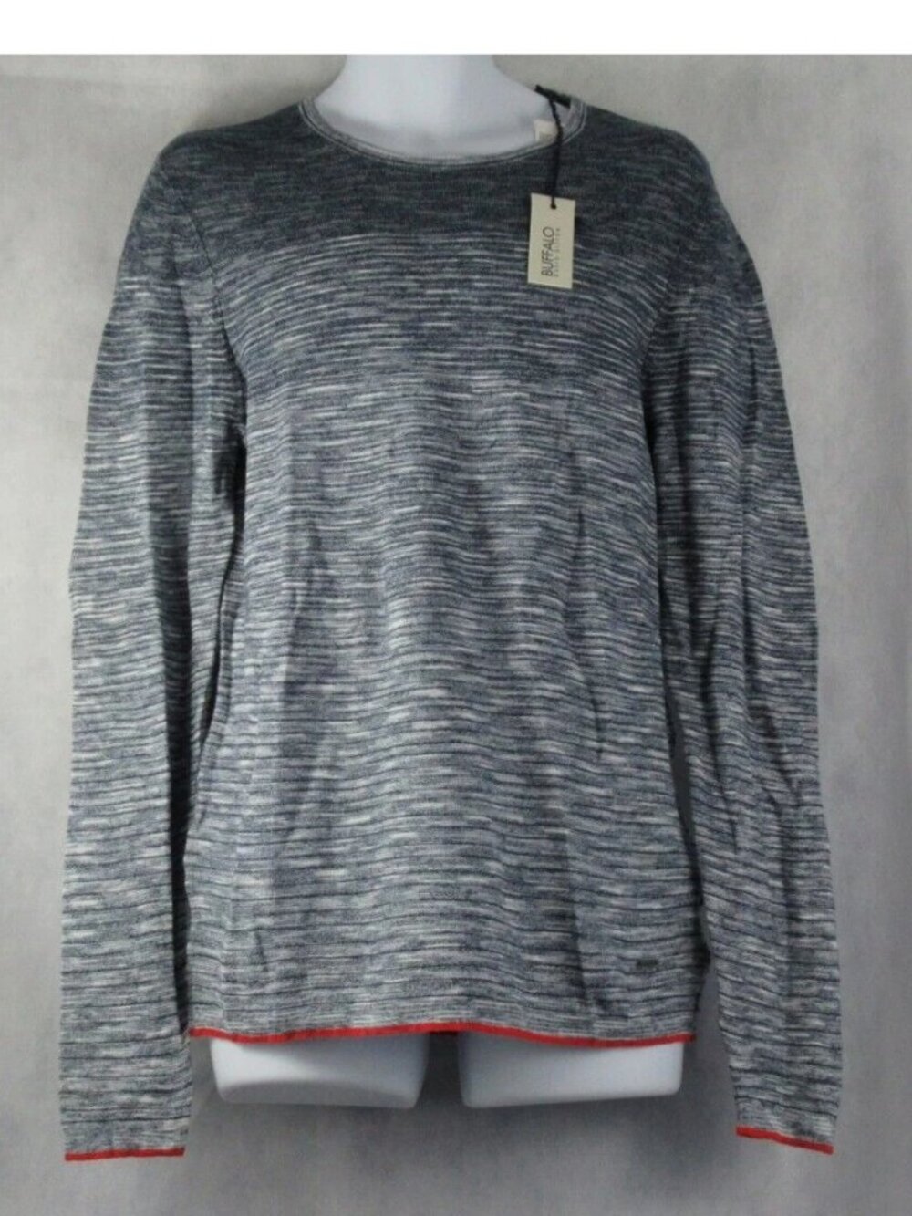 Buffalo David Bitton Men's Waligne Ombre Pullover Sweater, Royal Blue, Medium